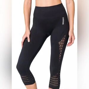 Gymshark Womens Energy Cropped High Waisted Black Legging
